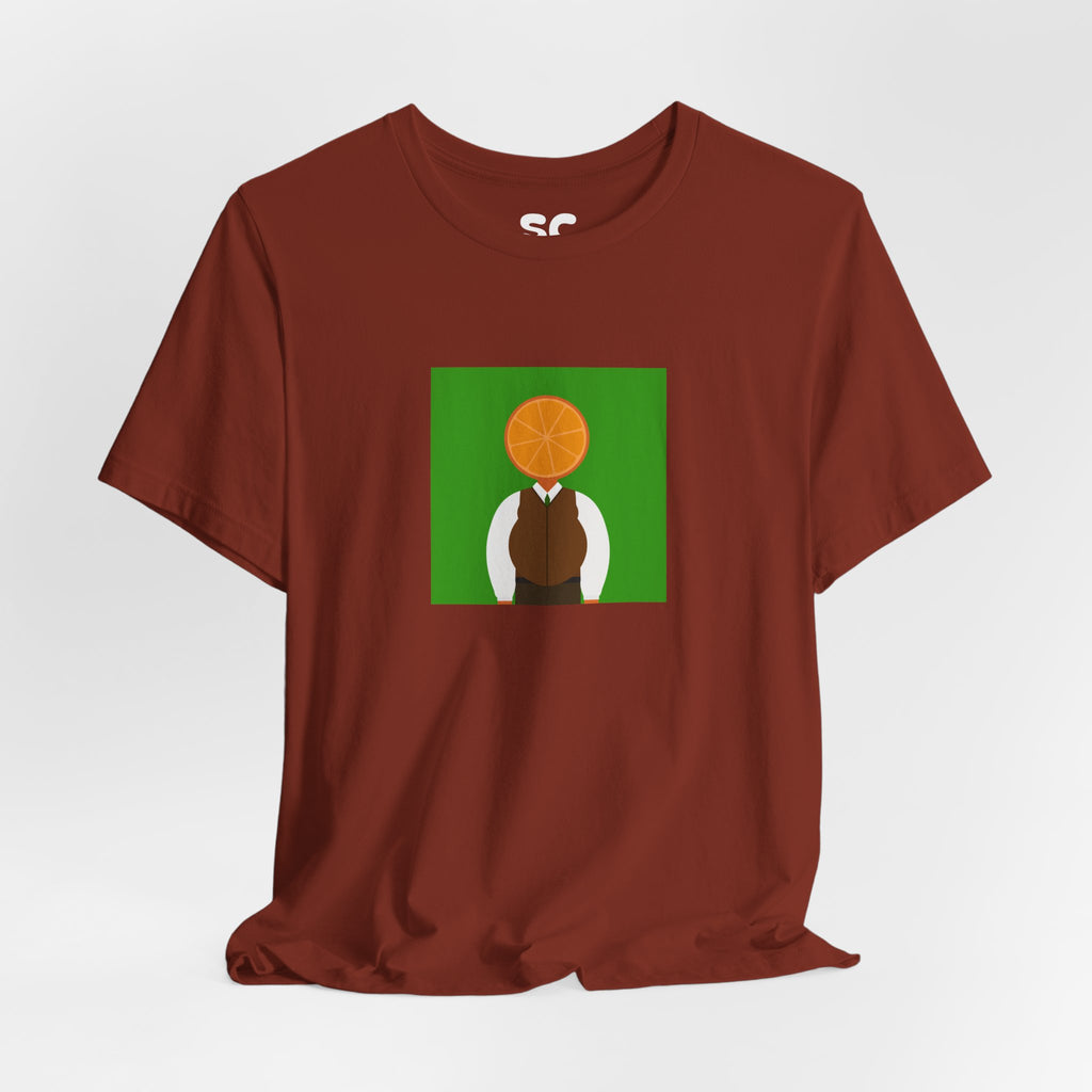 OrangeDude Graphic Tee — Whimsical Minimalist Fruit Character T‑Shirt