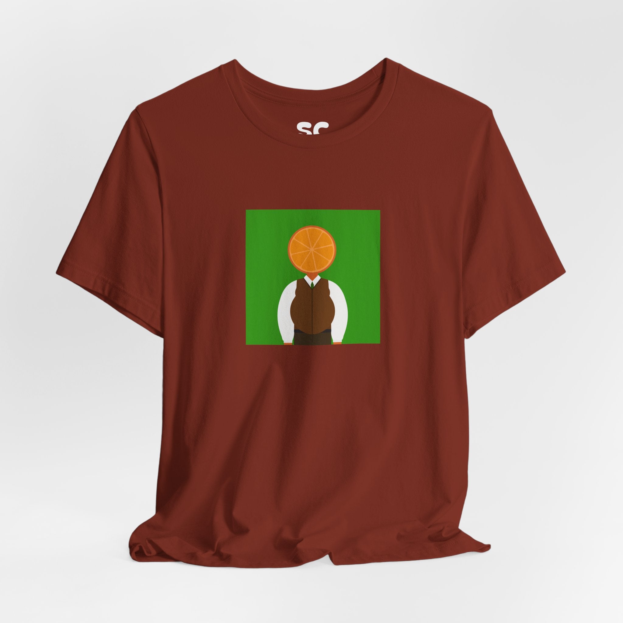 OrangeDude Graphic Tee — Whimsical Minimalist Fruit Character T‑Shirt