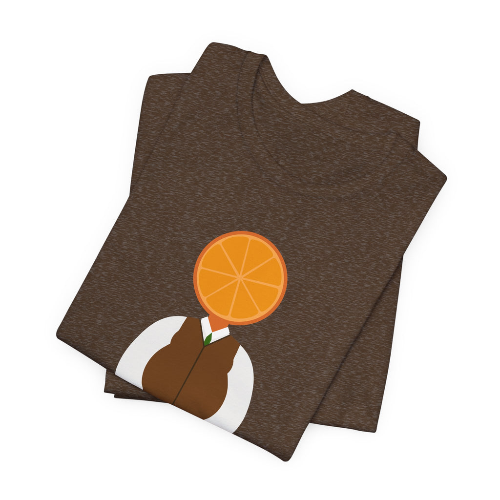 OrangeDude Graphic Tee — Whimsical Minimalist Fruit Character T‑Shirt