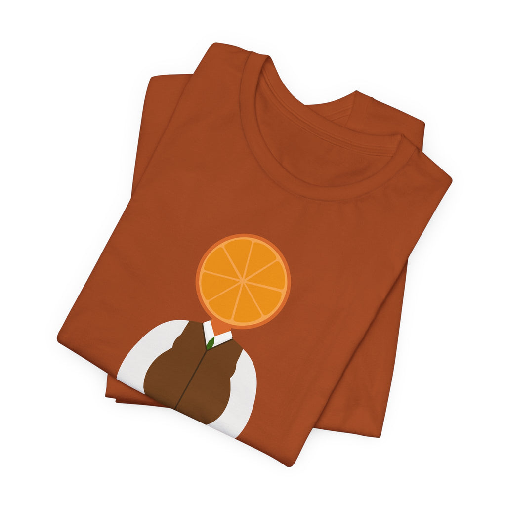 OrangeDude Graphic Tee — Whimsical Minimalist Fruit Character T‑Shirt