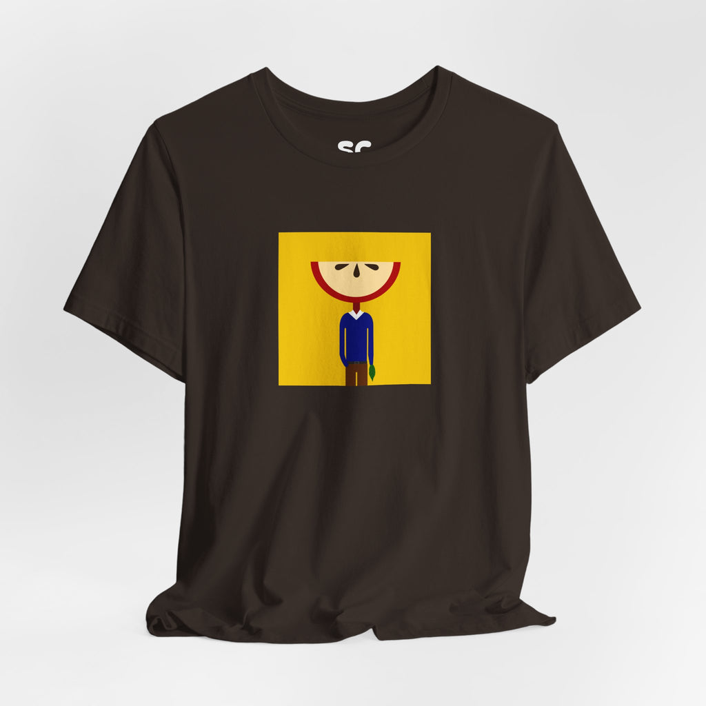 Apple Guy Graphic Tee — Whimsical Fruit Character T‑Shirt