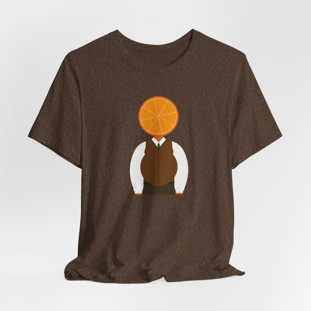 OrangeDude Graphic Tee — Whimsical Minimalist Fruit Character T‑Shirt