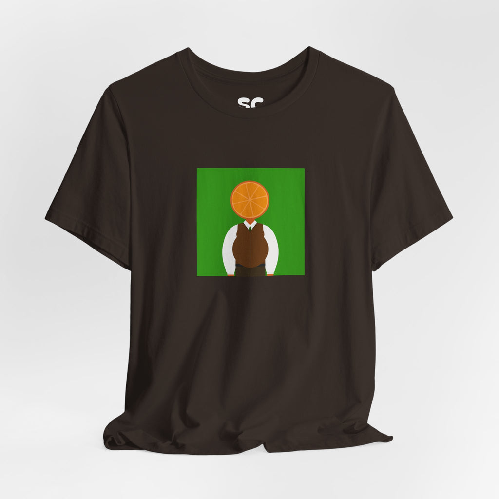 OrangeDude Graphic Tee — Whimsical Minimalist Fruit Character T‑Shirt