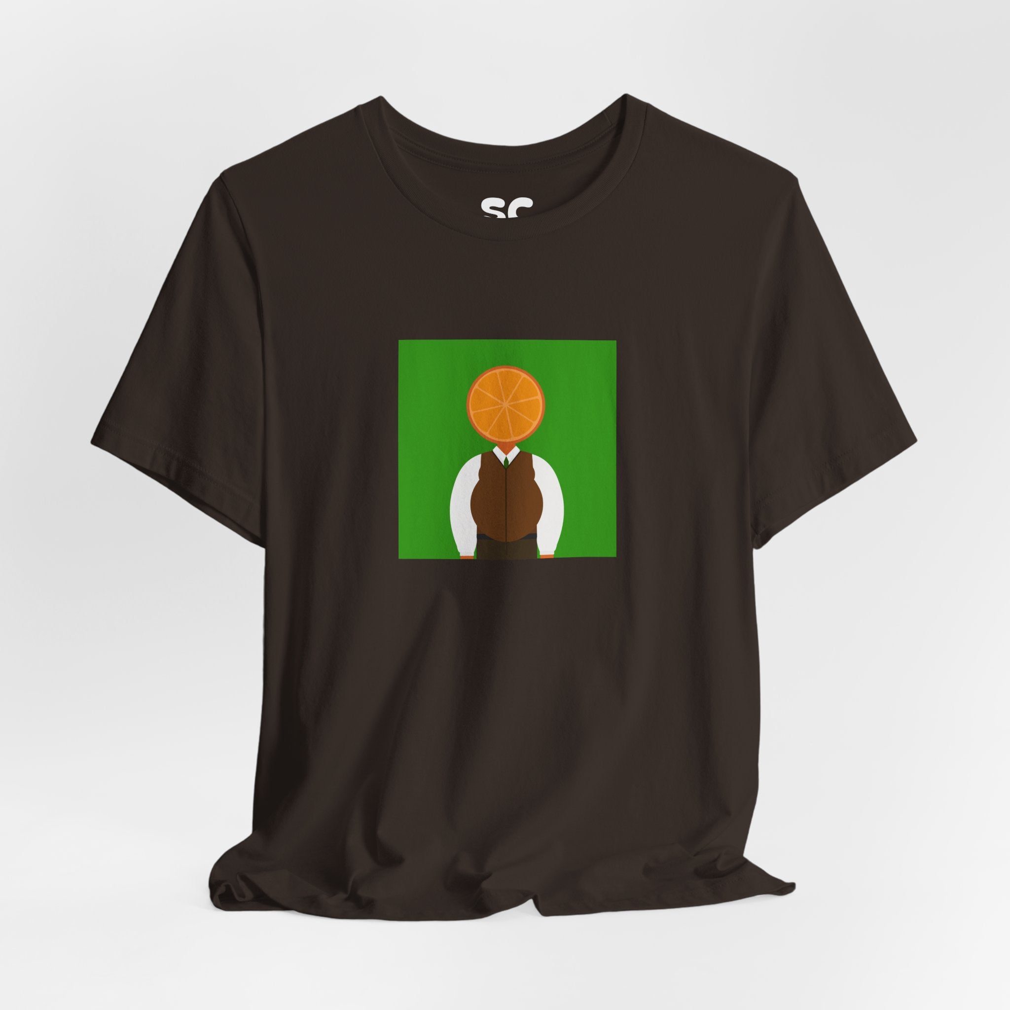 OrangeDude Graphic Tee — Whimsical Minimalist Fruit Character T‑Shirt