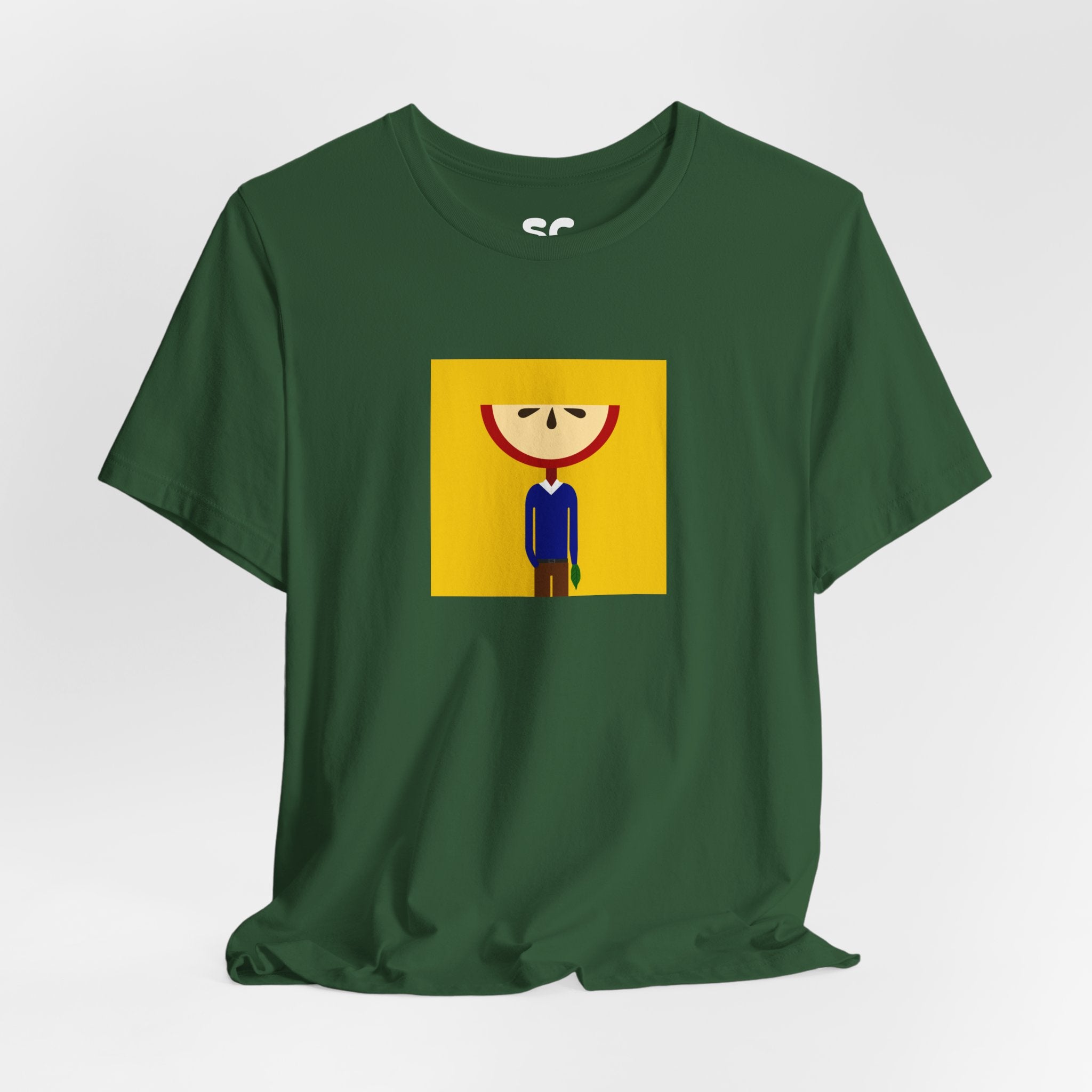 Apple Guy Graphic Tee — Whimsical Fruit Character T‑Shirt