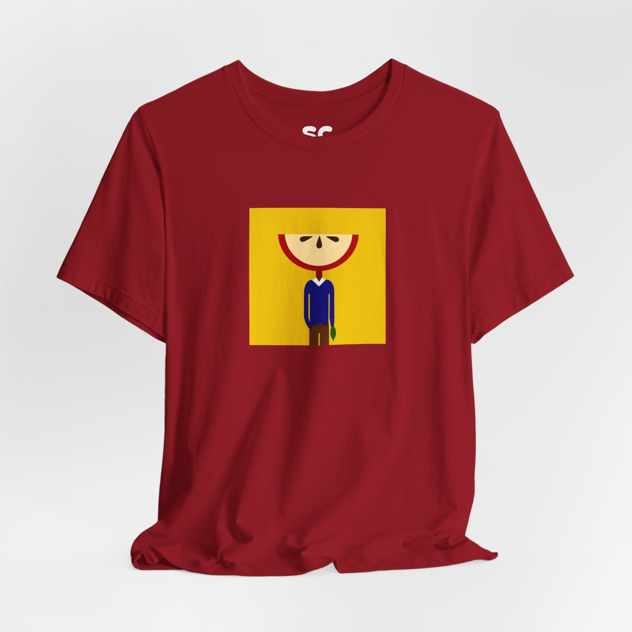 Apple Guy Graphic Tee — Whimsical Fruit Character T‑Shirt