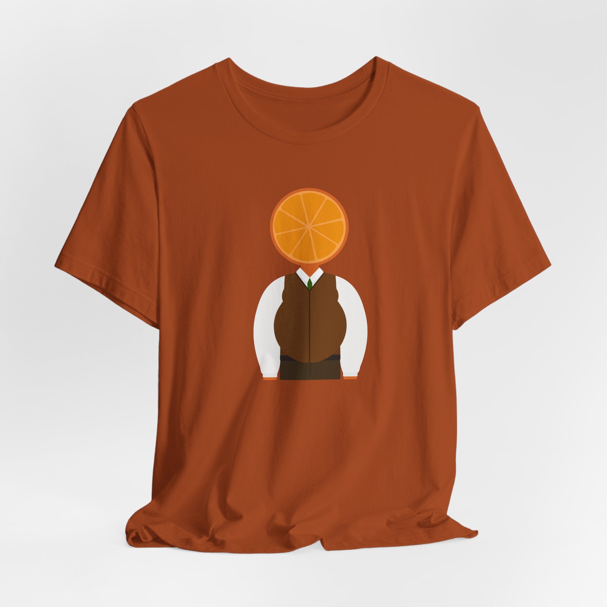 OrangeDude Graphic Tee — Whimsical Minimalist Fruit Character T‑Shirt