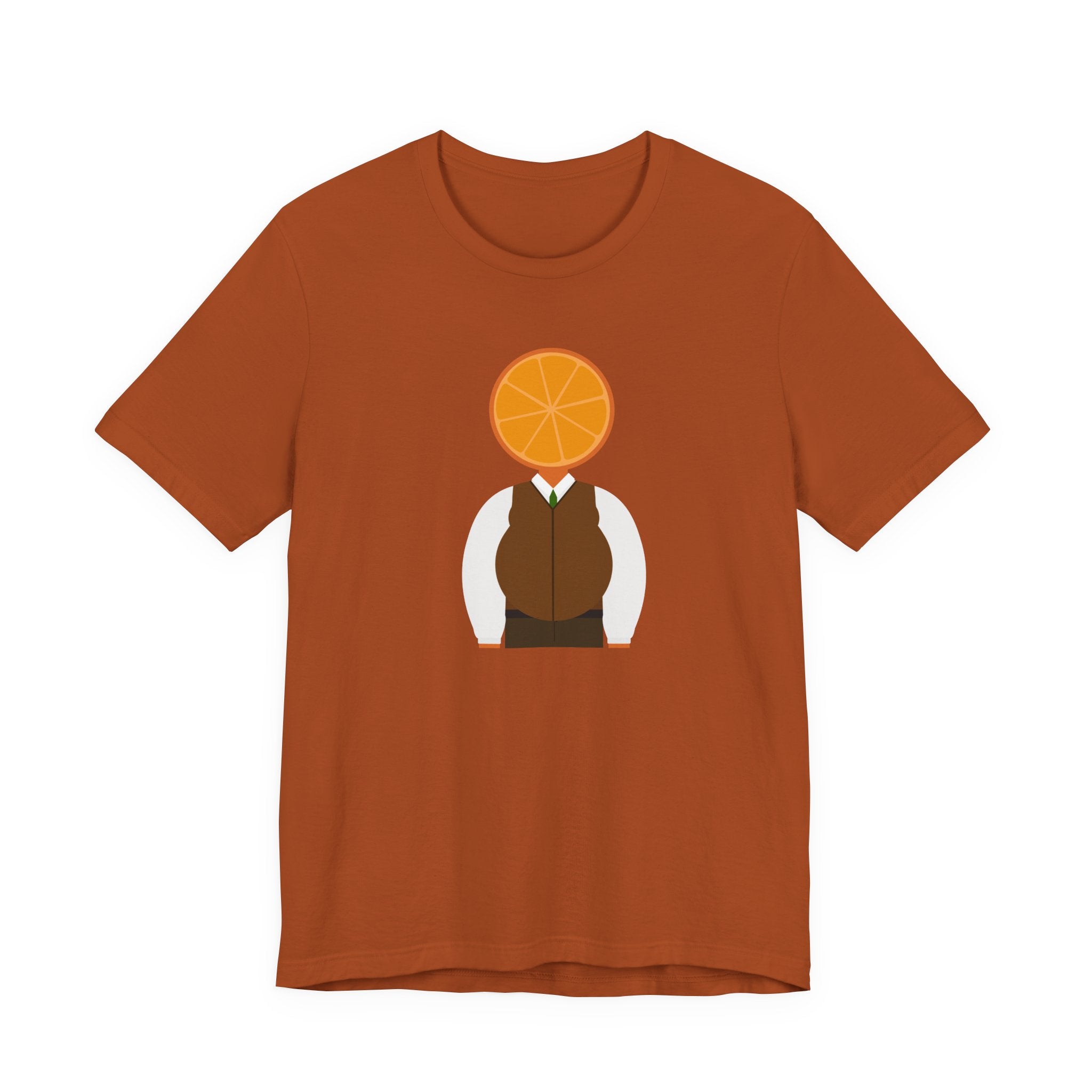 OrangeDude Graphic Tee — Whimsical Minimalist Fruit Character T‑Shirt